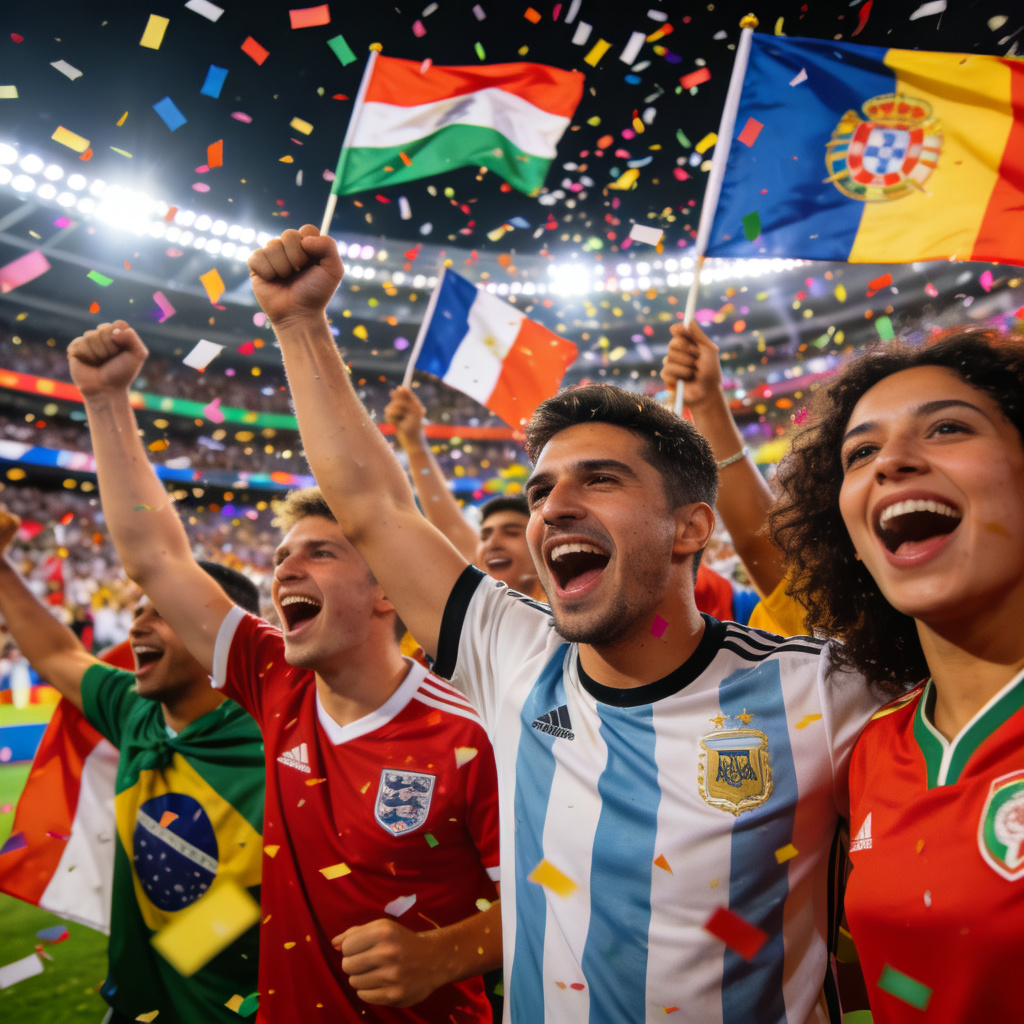 World Cup fans celebrating together