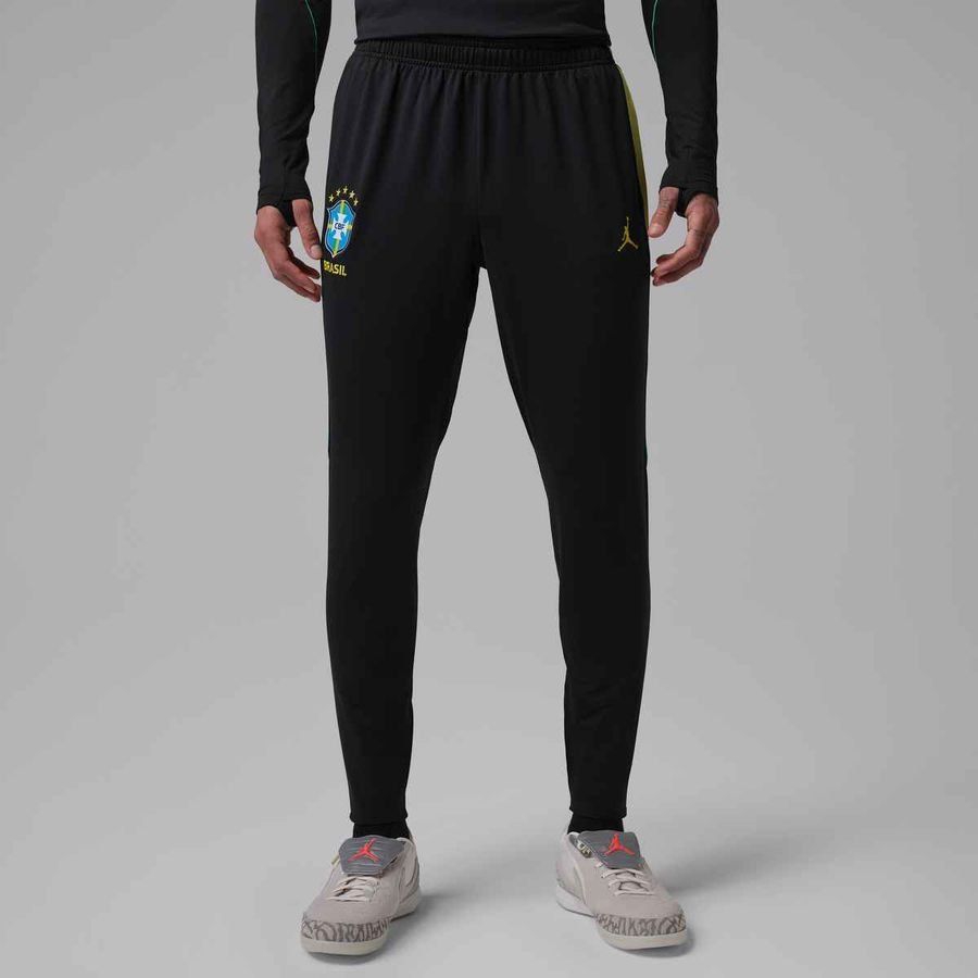 2026 Brazil Jordan Trousers Dri FIT Strike World Cup Black/Yellow Training Kit X