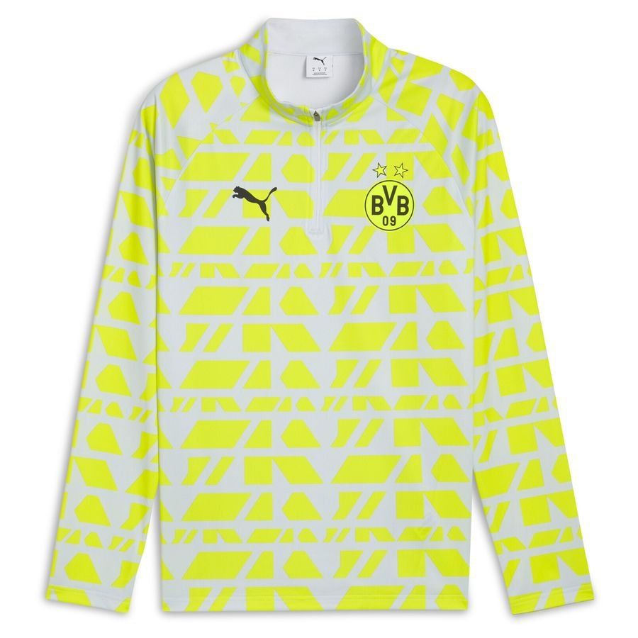 Dortmund Pre Match Zip Metallic/Yellow Alert Training Silver Apparel 1/4