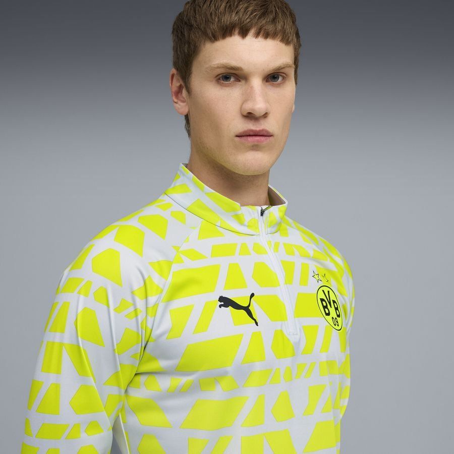 Dortmund Pre Match Zip Metallic/Yellow Alert Training Silver Apparel 1/4