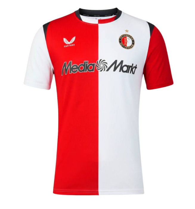 Feyenoord 26-27 Kit — De Kuip stadium outline on back-neck-UniFootball Store