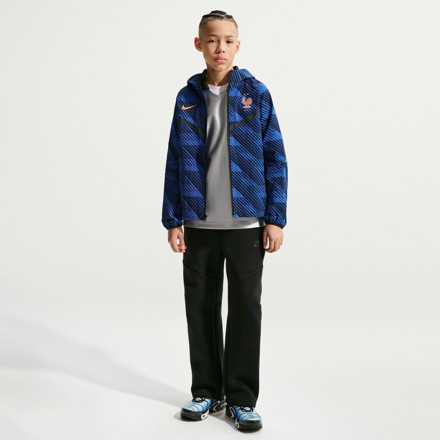 2026 France Jacket Tech Woven FZ World Cup Game Royal/Metallic Copper Kids