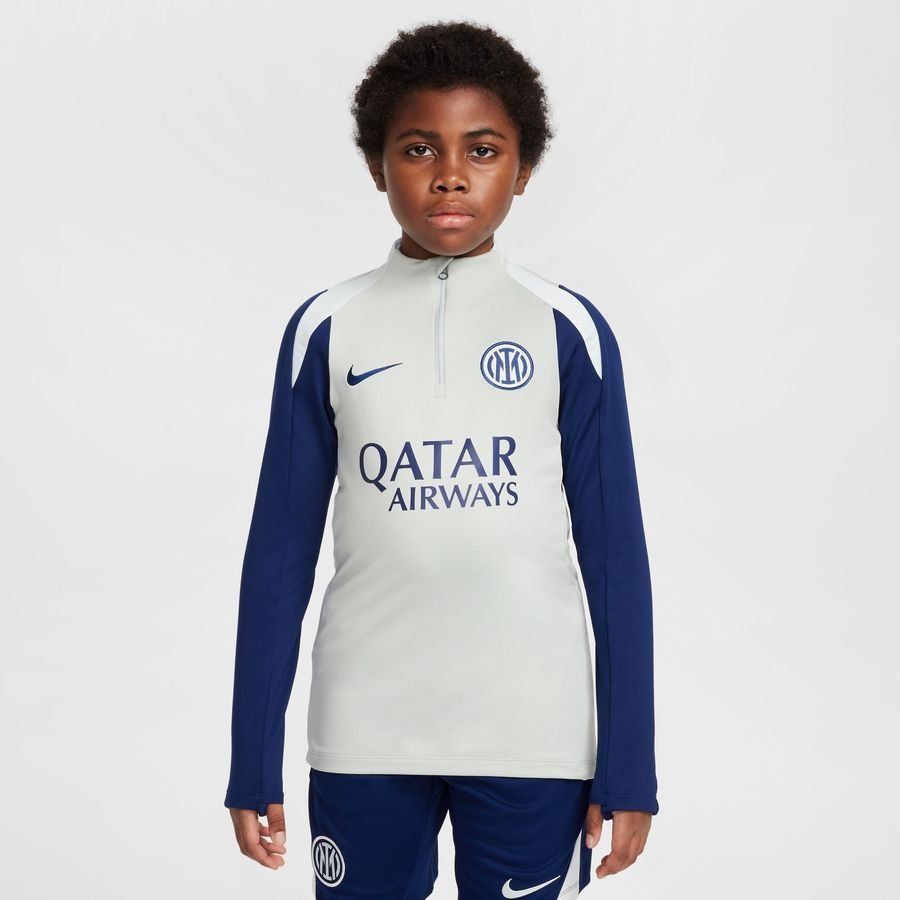 Inter Dri FIT Strike Drill Haze/Blue Void/Ghost Aqua Training Kids Grey Uniform