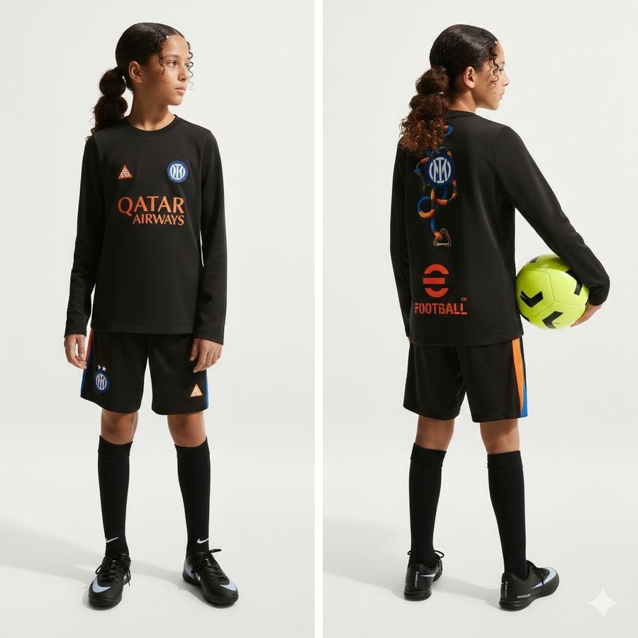 Inter ACG Dri FIT Academy Pro Pre Match Warm Black/Safety Training Kids Orange