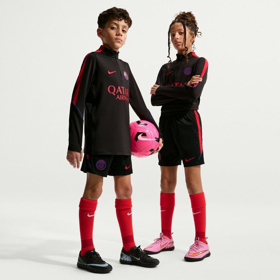 Paris Saint Germain Shorts Dri FIT Strike Black/Global Training Kids Red Uniform