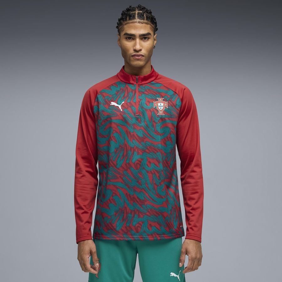 2026 Portugal Pre Match Zip World Cup Club Red/Green Lagoon Training Jersey 1/4