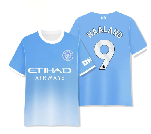 26/27 Manchester City Gradient Sky Blue Home Erling Haaland #9 New Season Premier League Jersey