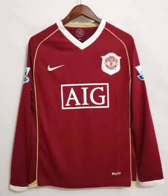 Manchester United 2006-07 Home Kit – Long Sleeve Printed #7 Ronaldo