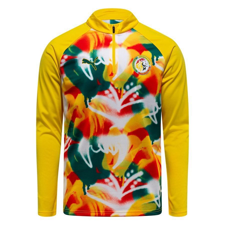 2026 Senegal Pre Match Zip World Cup Yellow/Green/Multicolor Training Jersey 1/4