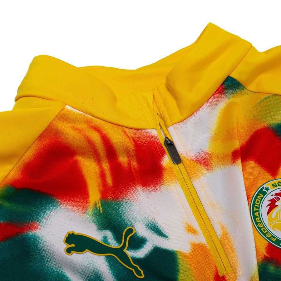 2026 Senegal Pre Match Zip World Cup Yellow/Green/Multicolor Training Jersey 1/4