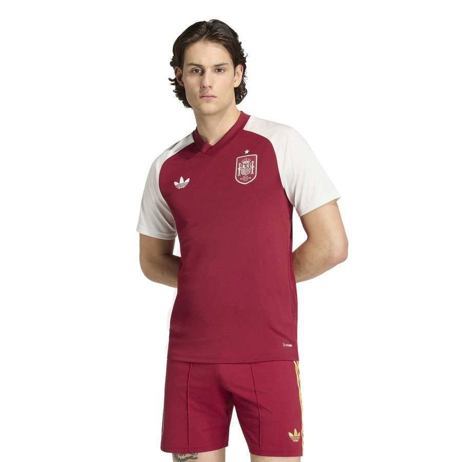 2026 Spain Pre Match World Cup Collegiate Training Away Burgundy Jersey T