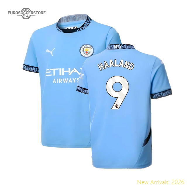 2024-2025 Man City Home Shirt (Kids) (Haaland 9)-ly44