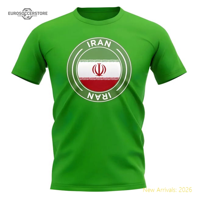 Iran Football Badge T-Shirt (Green)-ly44