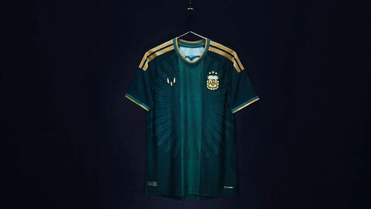 Argentina special edition 2026 dark green goalkeeper shirt on a hanger