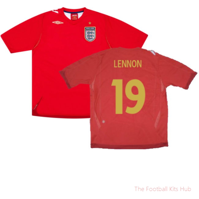 England 2006-08 Away Shirt (Excellent) (LENNON 19)-UniFootball Store