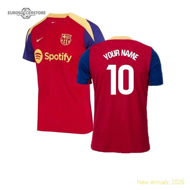 2023-2024 Barcelona Strike Training Shirt (Red) (Your Name)-BuySoccerJersey Hub