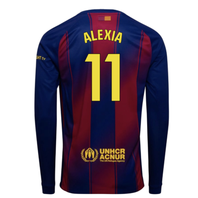 2025-2026 Barcelona Home Long Sleeve Shirt (Alexia 11)-BuySoccerJersey Hub