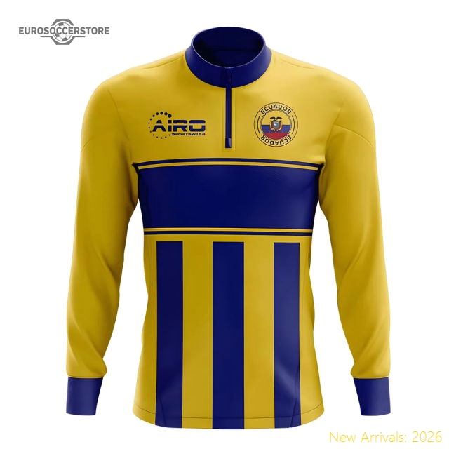 Ecuador Concept Football Half Zip Midlayer Top (Yellow-Blue)-ly44