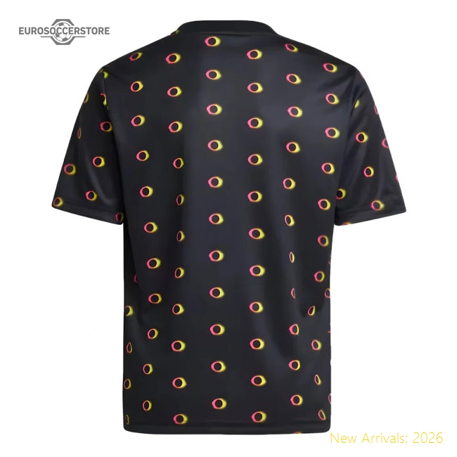 2024-2025 Juventus Pre-Match Shirt (Black) - Kids (Ronaldo 7)-BuySoccerJersey Hub