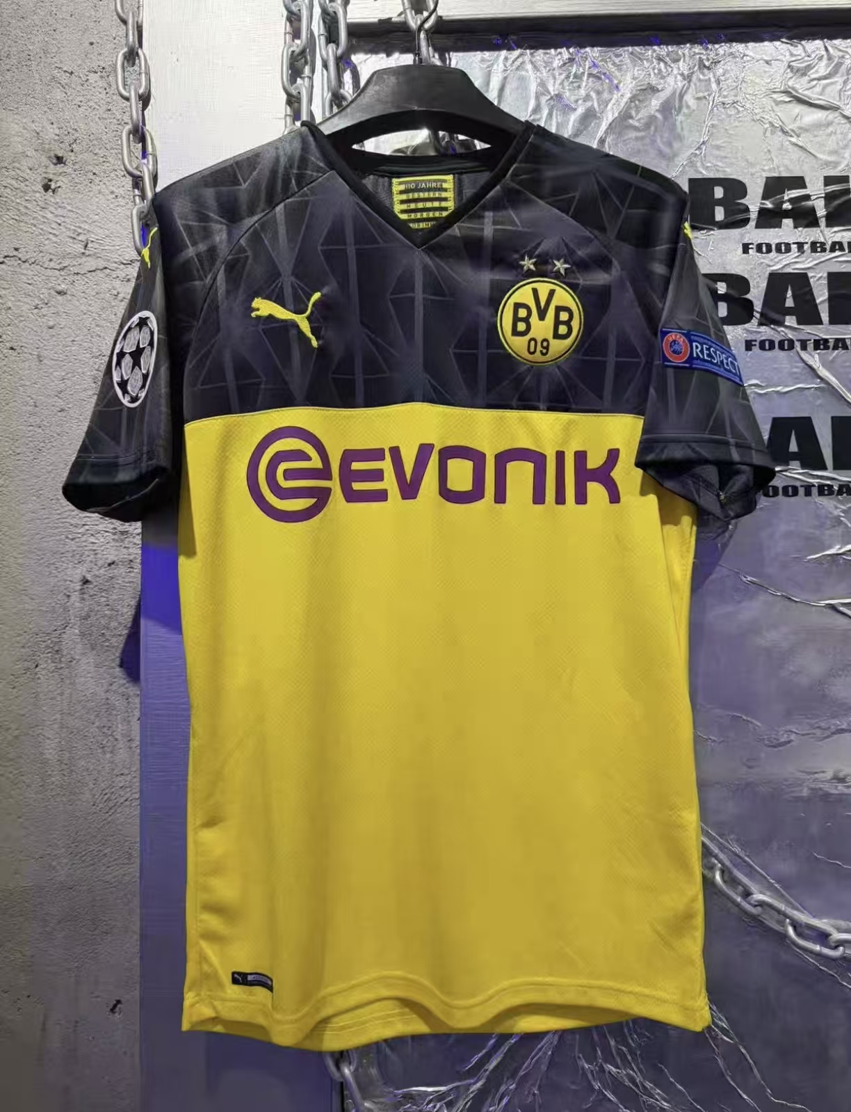 19/20 Borussia Dortmund Home Erling Haaland #17 Champions League Retro Collectible Jersey