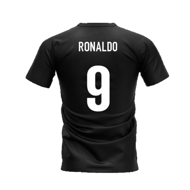Ronaldo R9 Legend T-Shirt (Black) (Ronaldo 9)-BuySoccerJersey Hub