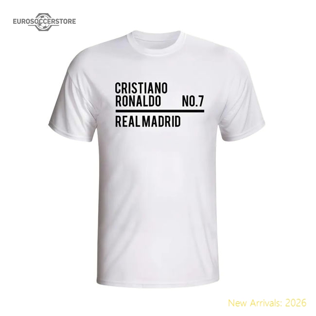 Cristiano Ronaldo Real Madrid Squad T-shirt (white)-BuySoccerJersey Hub