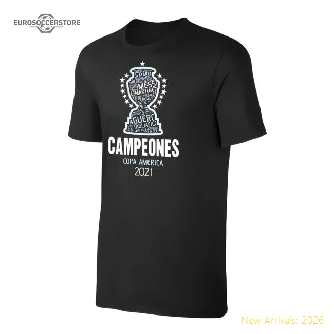 Argentina CA2021 CAMPEONES t-shirt MESSI, black-BuySoccerJersey Hub