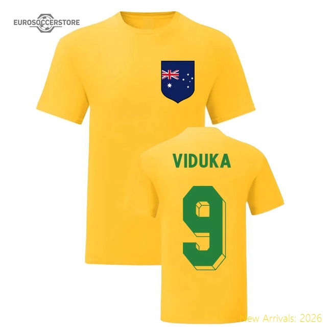 Mark Viduka Australia National Hero Tee (Yellow)-ly44