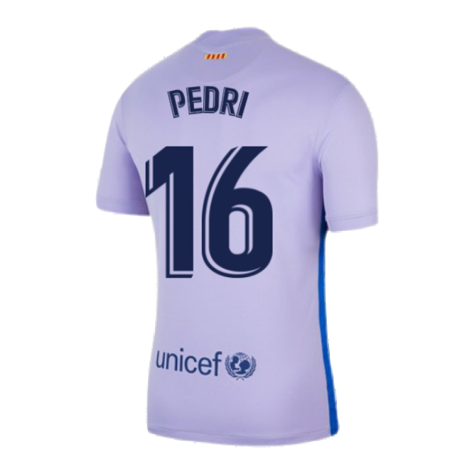 2021-2022 Barcelona Away Shirt (Kids) (PEDRI 16)-BuySoccerJersey Hub