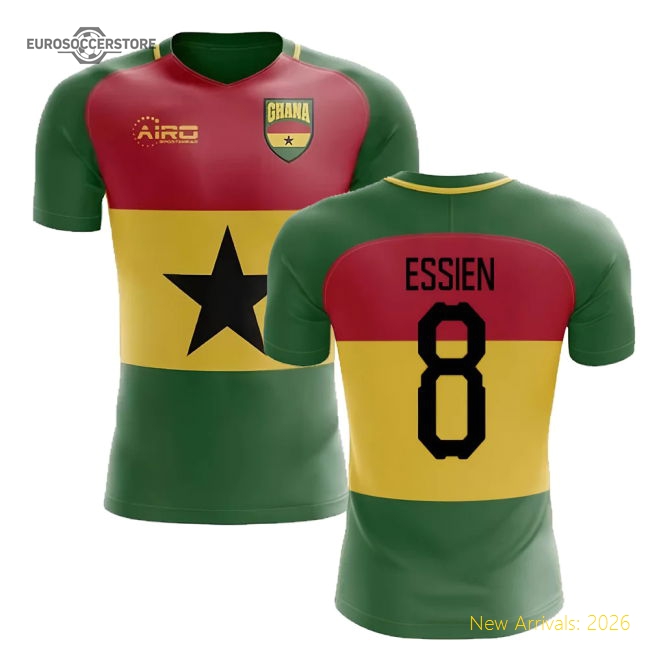 2025-2026 Ghana Flag Concept Football Shirt (Essien 8)-BuySoccerJersey Hub
