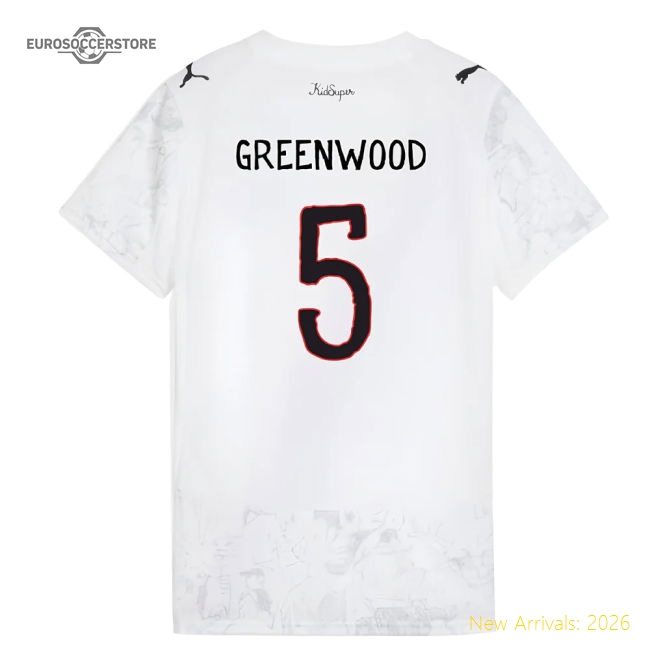 2025-2026 KIDSUPER x Manchester City CWC Shirt (White) - Womens (Greenwood 5)-Football Jersey Hub