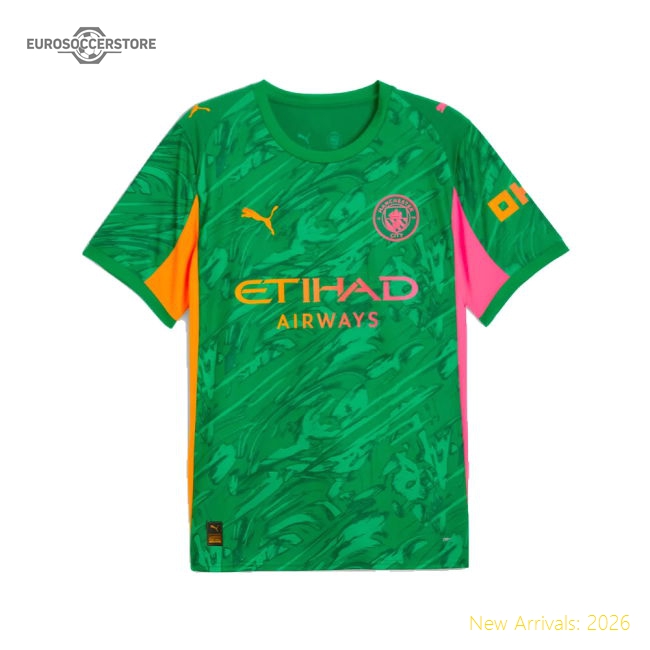 2025-2026 Man City Goalkeeper Away Shirt (Green) (Trafford 1)-Football Jersey Hub
