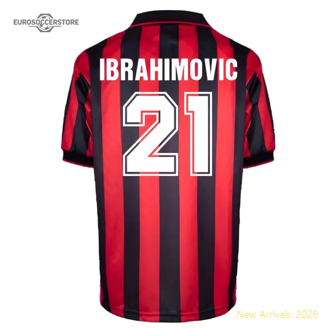 AC Milan 1996 Home Retro Shirt (Ibrahimovic 21)-ly44