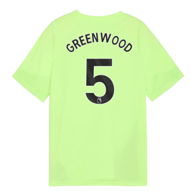 2025-2026 Man City Training Jersey (Fizzy Apple) - Kids (Greenwood 5)-Football Jersey Hub