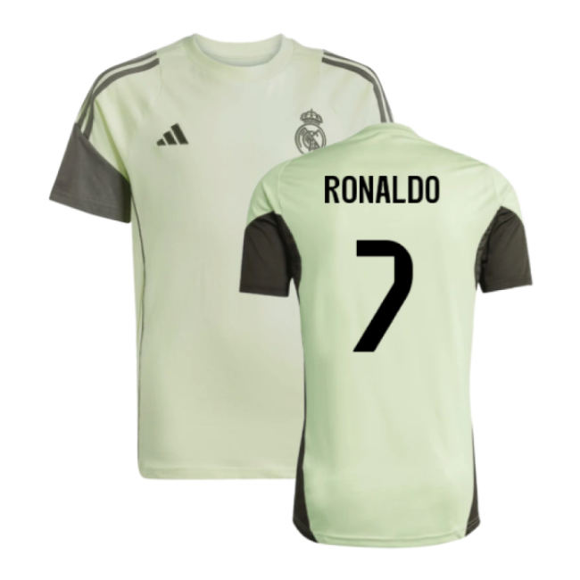 2025-2026 Real Madrid Training Tee (Almost Lime) - Kids (Ronaldo 7)-BuySoccerJersey Hub