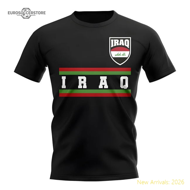 Iraq Core Football Country T-Shirt (Black)-ly44