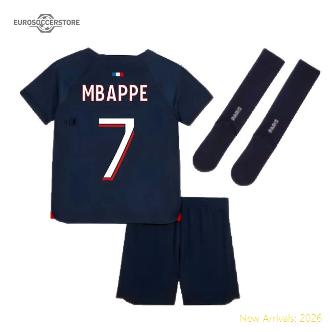 2023-2024 PSG Home Mini-Kit (Mbappe 7)-BuySoccerJersey Hub