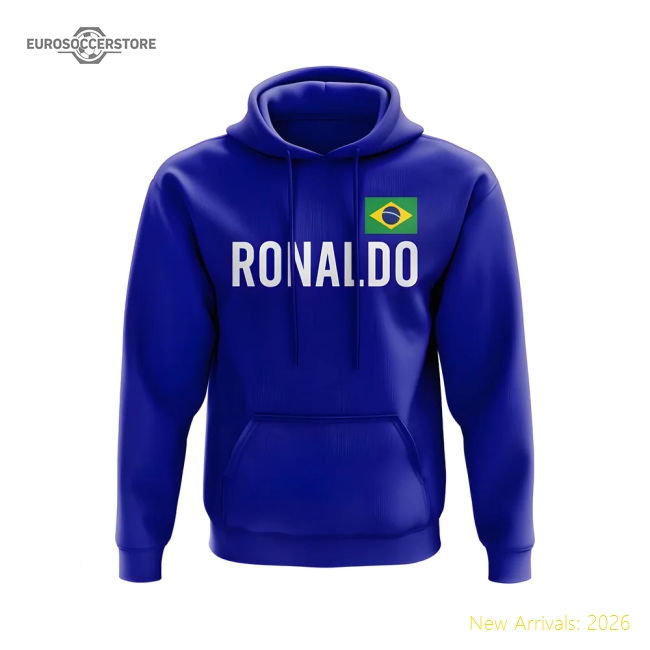 Ronaldo Brazil Name Hoody (Blue)-BuySoccerJersey Hub