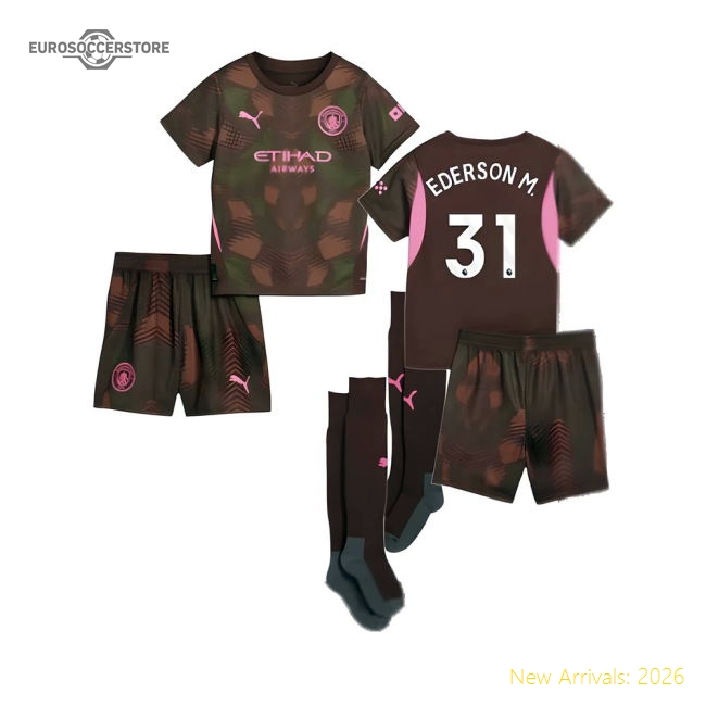 2024-2025 Man City Third Goalkeeper Mini Kit (Ederson M. 31)-Football Jersey Hub