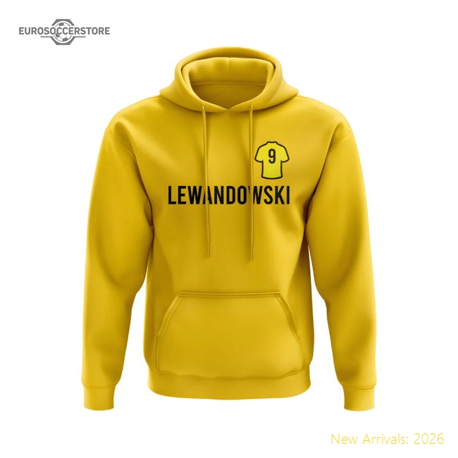 Robert Lewandowski Dortmund Number Hoody (Yellow)-ly44