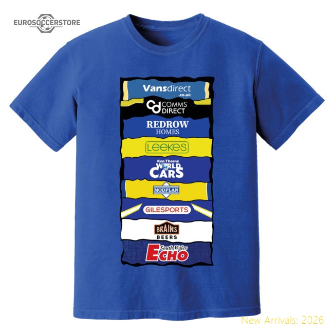 Cardiff Sponsor History T-Shirt (Blue)-Football Jersey Hub