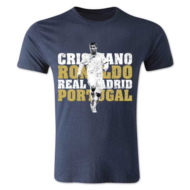 Cristiano Ronaldo Real Madrid T-Shirt (Navy)-ly44
