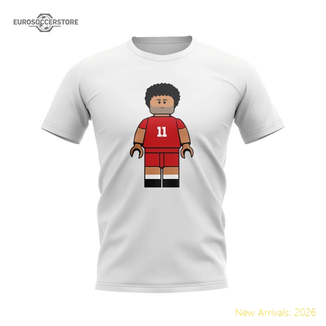 Mo Salah Liverpool Brick Footballer T-Shirt (White)-ly44
