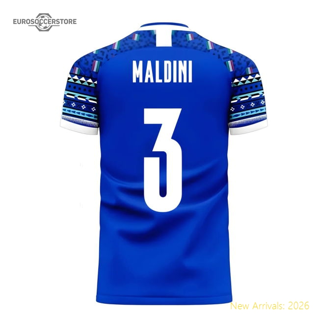 Italy 2025-2026 Home Concept Football Kit (Libero) (MALDINI 3)-ly44