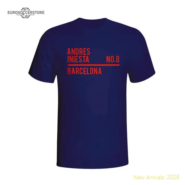 Andres Iniesta Barcelona Squad T-shirt (navy)-BuySoccerJersey Hub