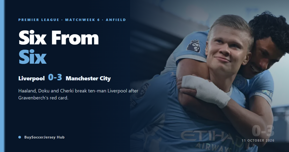 Liverpool 0-3 Manchester City at Anfield, Premier League Matchweek 6, 11 October 2026