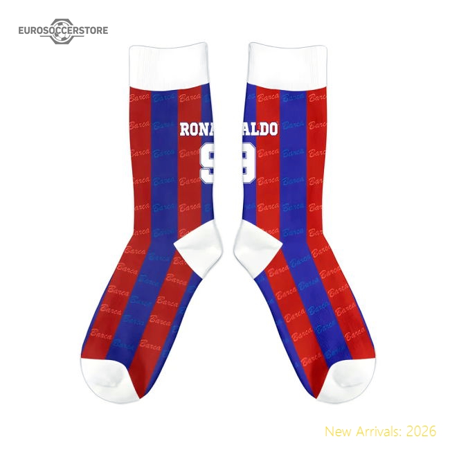 Barcelona 1996-1997 Ronaldo Retro Football Socks-ly44