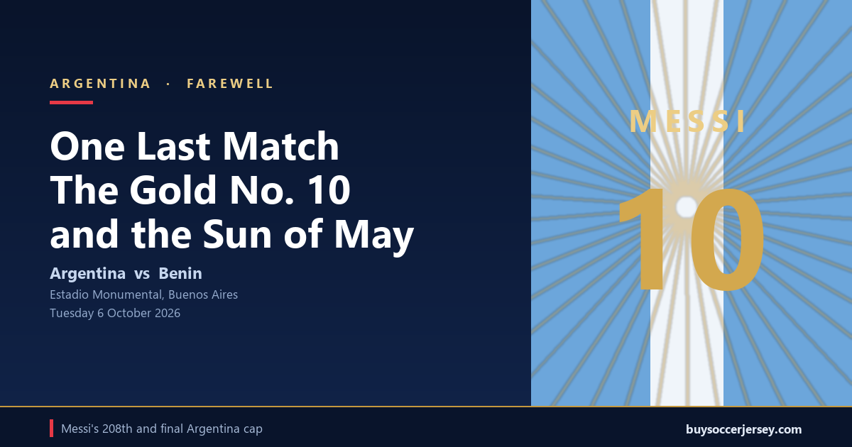 The gold MESSI 10 farewell jersey for Argentina's match against Benin on 6 October 2026