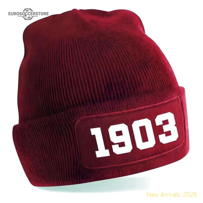 Madrid 1903 Football Beanie Hat (Red)-ly44