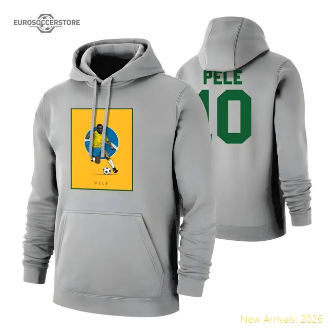 Pele Selecao footer with hood, grey-ly44
